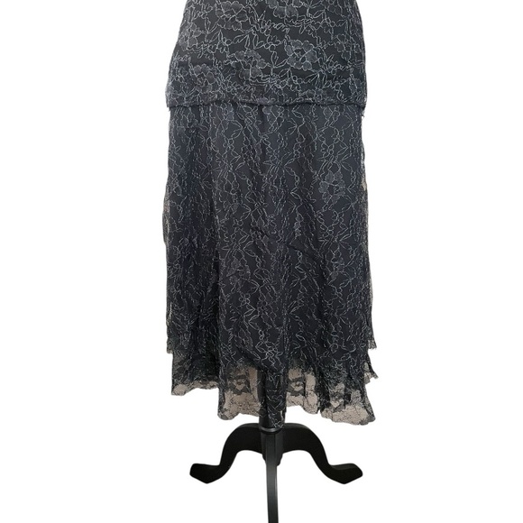 Papillon women’s vintage retro two-piece babydoll tank midi lace full skirt M - Picture 4 of 9